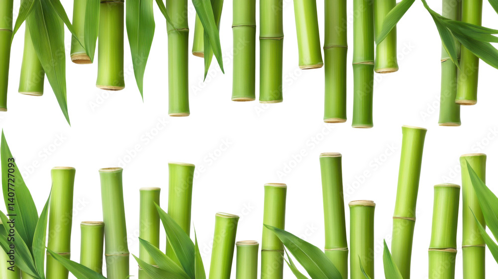 Obraz premium green bamboo leaves on white