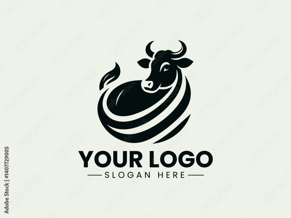 Obraz premium Cow Vector Logo Illustration