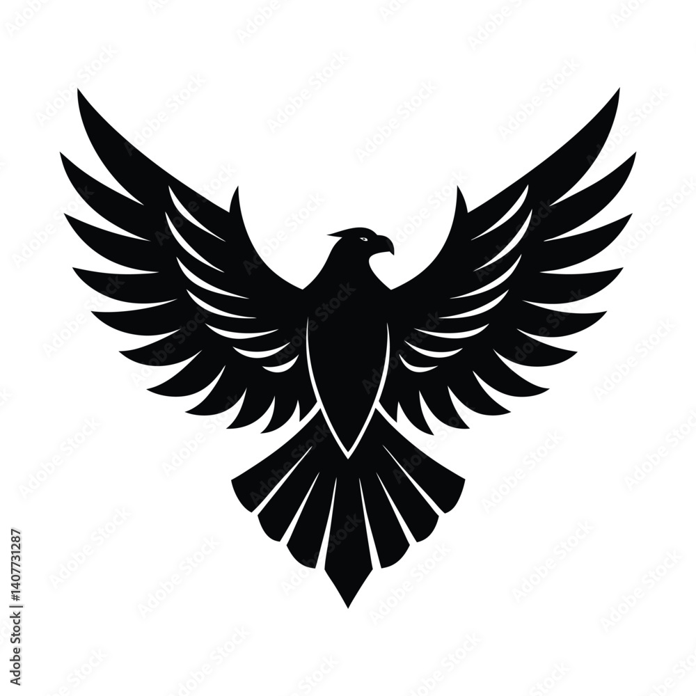 Obraz premium Eagle Silhouette with Spread Wings