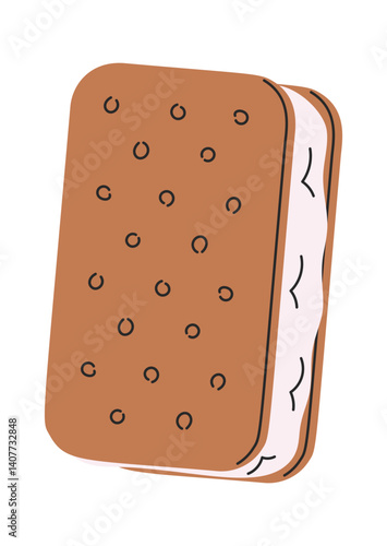 Hand drawn ice-cream cookie sandwich
