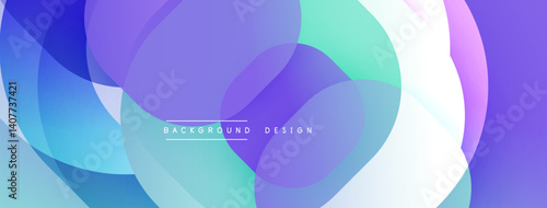 Abstract fluid shapes blend, creating vibrant gradients. Soft blues, purples, greens, whites form dynamic composition. Modern design element for backgrounds, presentations.