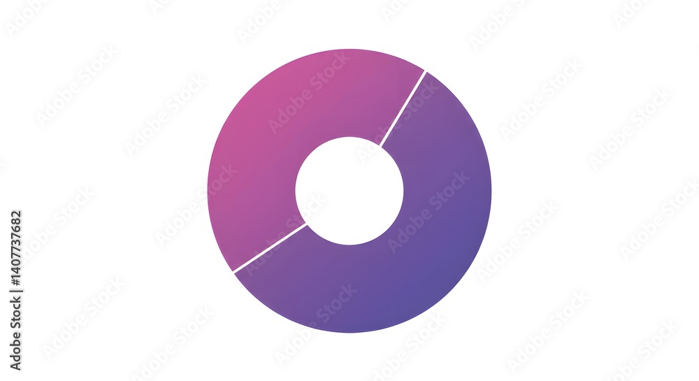 Minimal Flat Vector Donut Chart with Gradient Purple Segments on White Background Minimal Flat Vector Donut Chart with Gradient Purple Segments on White Background