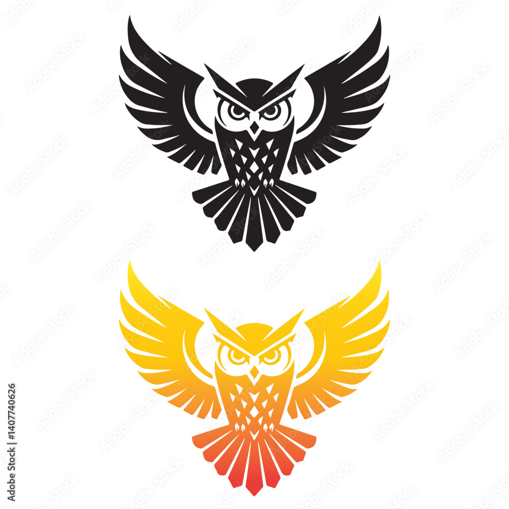 Obraz premium Simple and creative owl logo design vector.