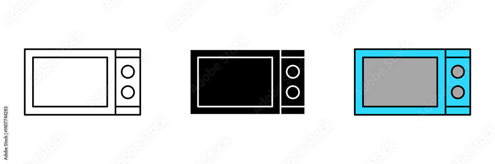 Microwave oven Icon Symbol Collection Isolated on White Background. Microwave oven Icon Symbol Collection Isolated on White Background.