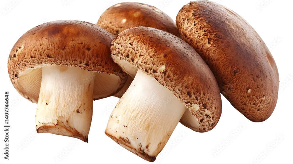 High-Quality Boletus Mushrooms on White Background for Culinary Designs and Botanical Projects High-Quality Boletus Mushrooms on White Background for Culinary Designs and Botanical Projects
