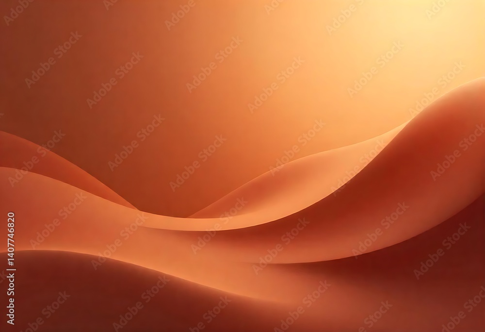 Fototapeta premium Generative AI a smooth and minimalist abstract desert landscape with dunes and soft light