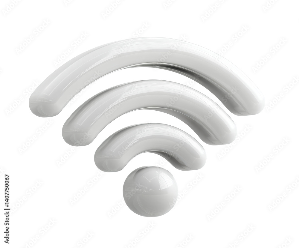 A three-level WiFi connectivity symbol showing varying signal strength on a transparent background, cut out A three-level WiFi connectivity symbol showing varying signal strength on a transparent background, cut out