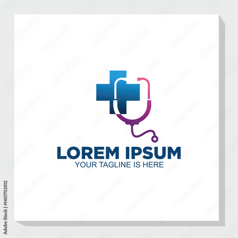 Obraz premium stethoscope logo template, medical logo inspiration, health center icon design