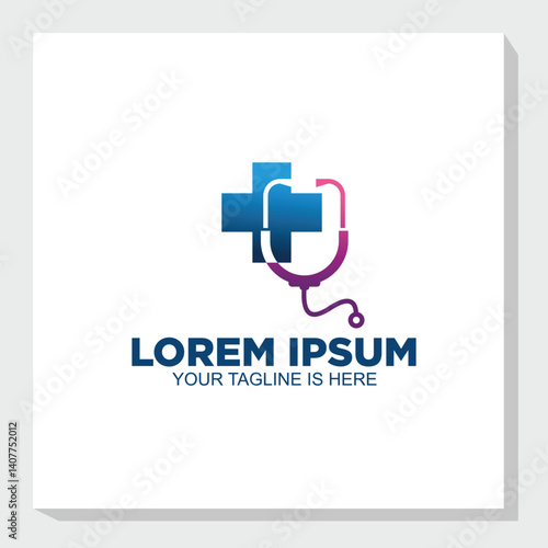stethoscope logo template, medical logo inspiration, health center icon design