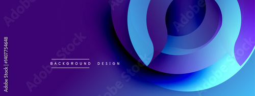 Abstract flowing shapes create dynamic purple, blue gradient. Modern design suggests movement, depth, sophistication. Minimalist aesthetic ideal for backgrounds, presentations.