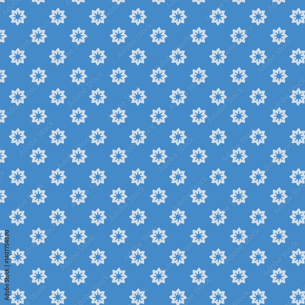 Small white flowers pattern doodle shapes motif continuous classic blue background. Modern floral fabric design textile swatch ladies dress, men's shirt all over print block. Small white flowers pattern doodle shapes motif continuous classic blue background. Modern floral fabric design textile swatch ladies dress, men's shirt all over print block.