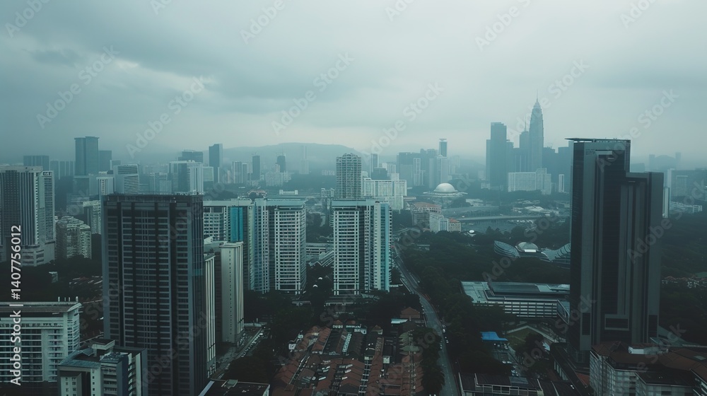 Obraz premium Kuala Lumpur Twin Towers: Iconic Skyscrapers of Malaysia's Metropolis