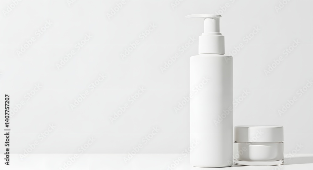 Minimalist White Skincare Bottles: A Clean and Modern Aesthetic