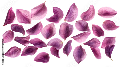 Exquisite Purple Orchid Petals Isolated on White Background - High-Quality Image for Creative Projects