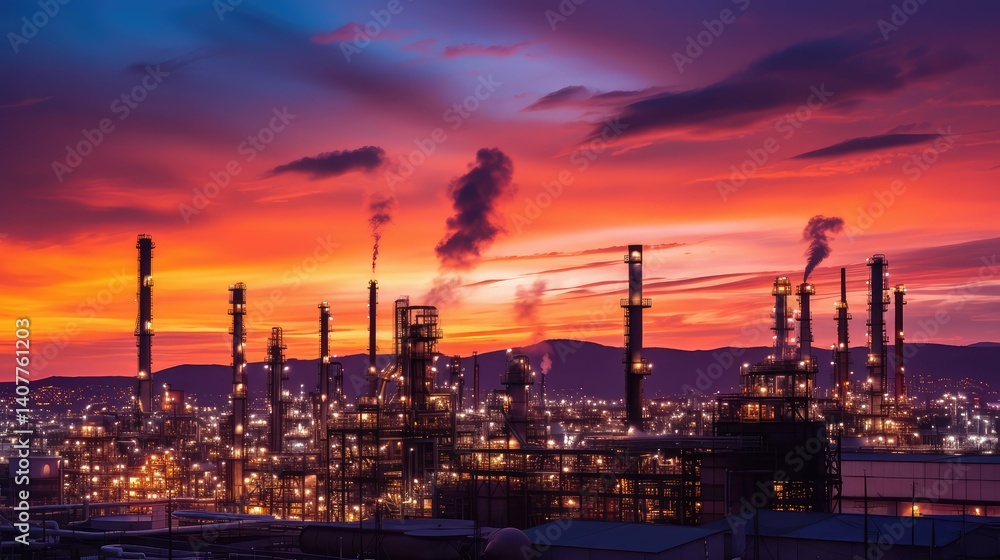 contrast oil refinery silhouette contrast oil refinery silhouette