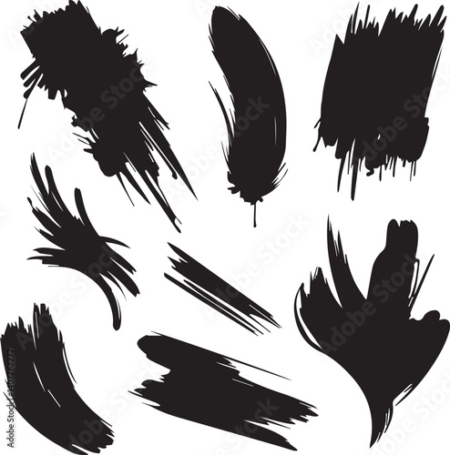 Black brush strock set 