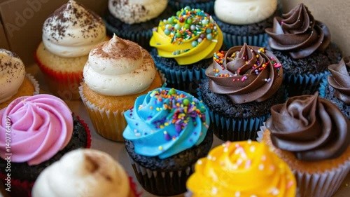 Colorful Cupcakes Assortment in Box