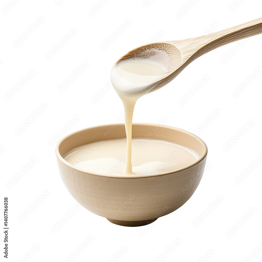 Creamy liquid splashing from a spoon, creating a dynamic and visually appealing scene. Creamy liquid splashing from a spoon, creating a dynamic and visually appealing scene.