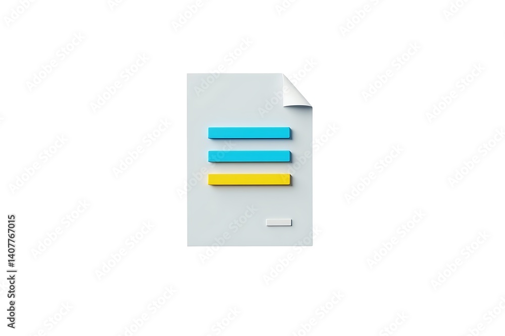 Minimalist document icon design blue yellow white Minimalist document icon design blue yellow white