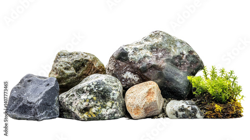 Aquarium Rocks for Fish Tank Decoration - Isolated on White Background