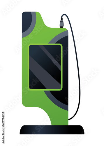 Car charger icon. Electromobile charging station, alternative fuel. Ev electric, clean energy of the future. Vector illustration in flat style, modern design