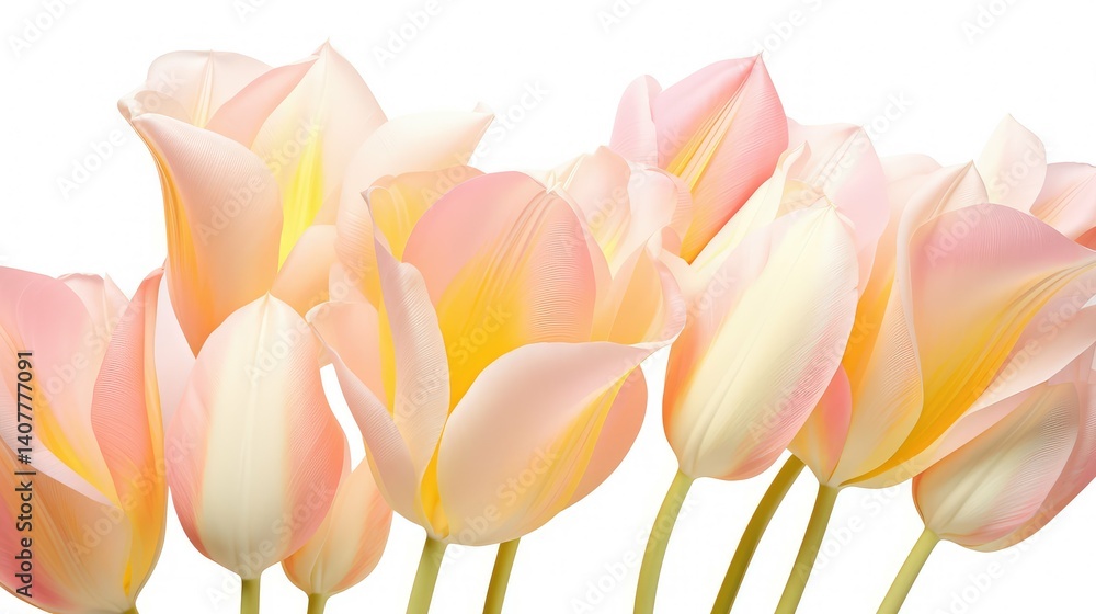 Fototapeta premium petals tulips white background