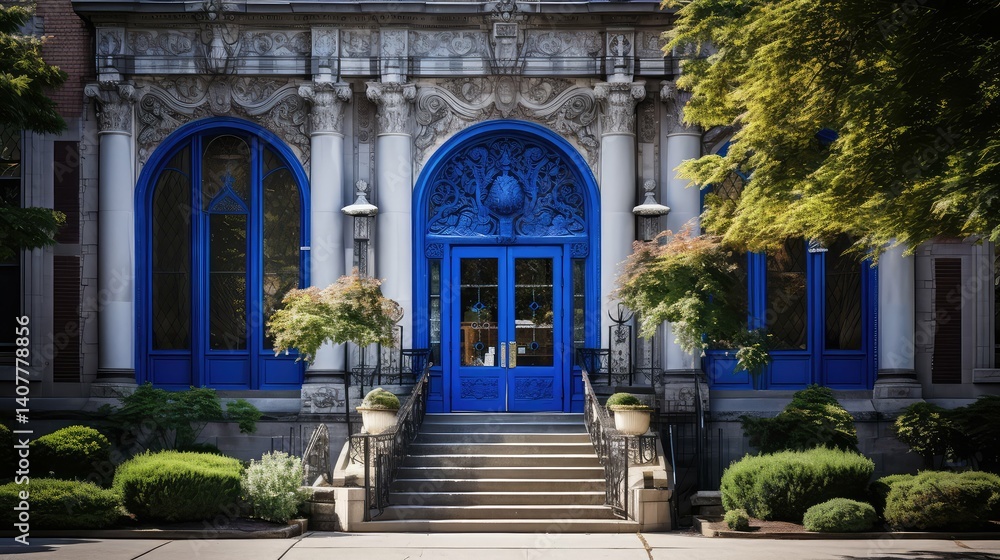 Obraz premium exterior blue library