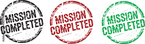 mission completed grunge rubber stamp vector