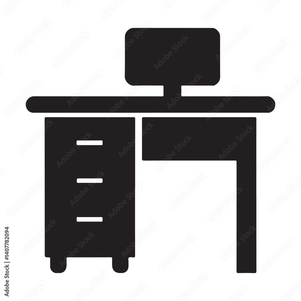 Isolated 3D vector set of wooden office furniture icons Isolated 3D vector set of wooden office furniture icons