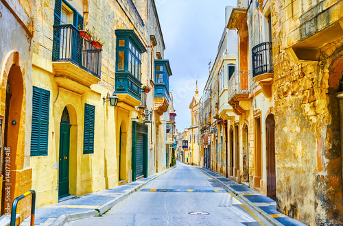 Obraz na płótnie Historical St Paul street with old residential houses in Rabat, Malta w salonie