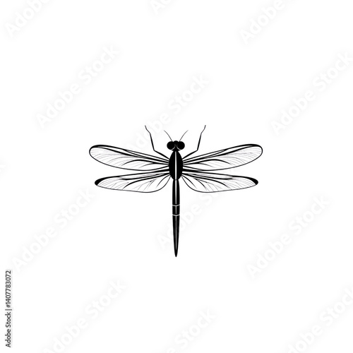 Mystical Purple Dragonfly on Transparent background - Nature Illustration