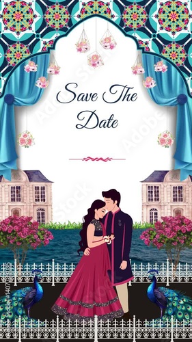 Beautiful Wedding Couple Animation Wedding Invitation Template For Save The Date Animated Video