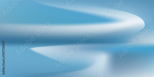 modern art semple Panoramic abstract blue background for product presentation with sunlight and blurred shadows wall. Winter background.