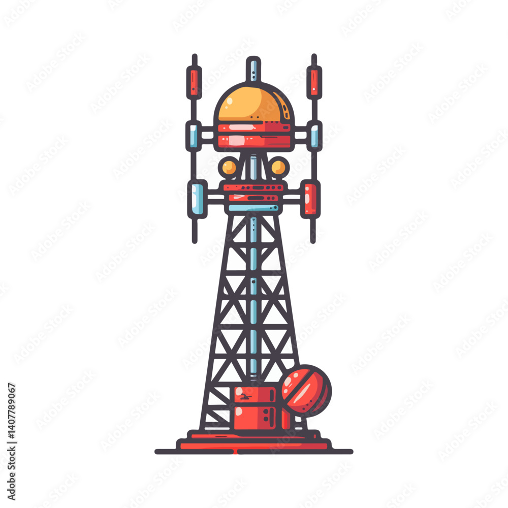 Fototapeta premium Communication Tower Advanced Wireless Technology Illustration