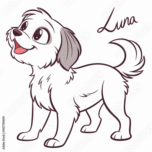 luna dog vector silhouette 