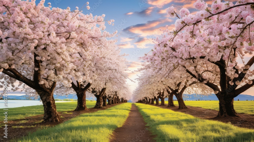 orchard spring illustration