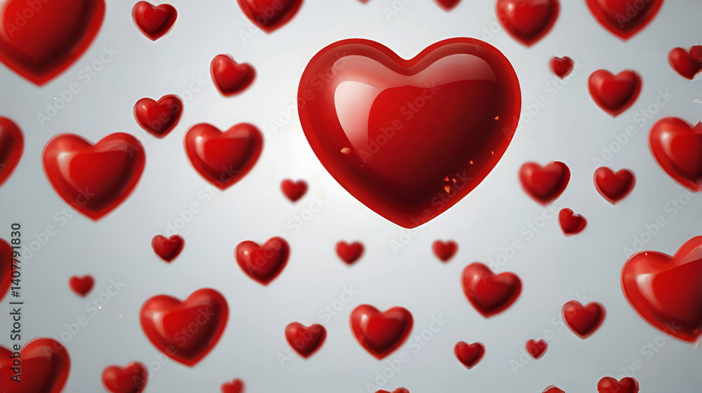 red hearts on a white background red hearts on a white background