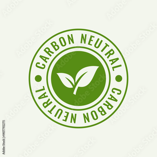 Carbon neutral badges vector design