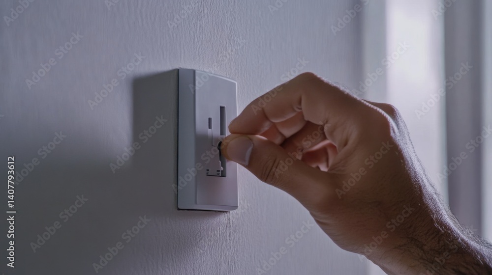 Electrician fixing a faulty light switch. Featuring precision and skill Electrician fixing a faulty light switch. Featuring precision and skill