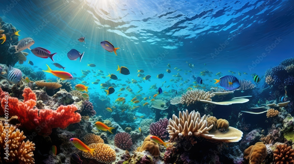 Naklejka premium underwater red fish