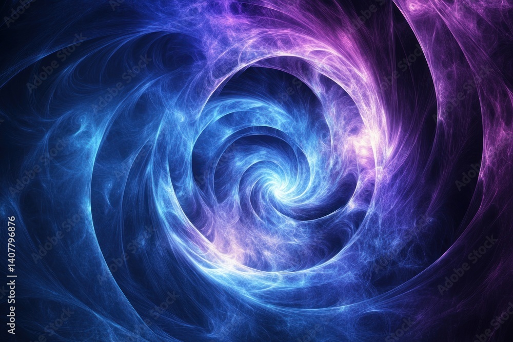 An abstract spiral vortex showcasing blue and purple luminous energy An abstract spiral vortex showcasing blue and purple luminous energy
