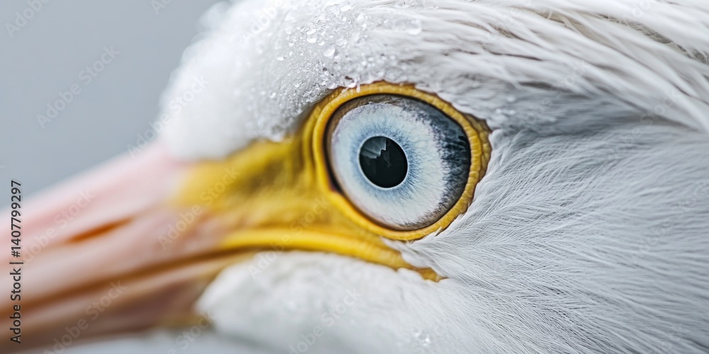 A close-up of a bird eye showcases beautiful detail and vibrant colors. The sharp focus highlights texture and features. Perfect for nature lovers, wildlife art, and photography. AI