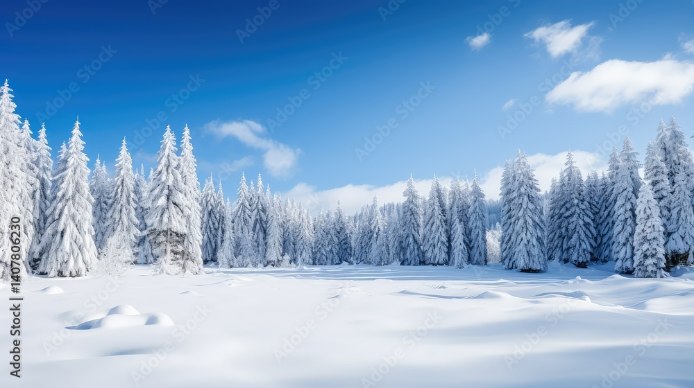 Obraz premium landscape white blue background