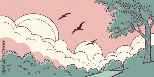 vector illustration of an abstract floral background