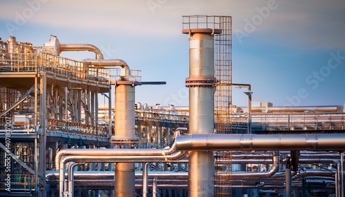 Wallpaper Mural pipeline and pipe rack of petroleum chemical hydrogen or ammonia industrial plant industrial zone close up Torontodigital.ca