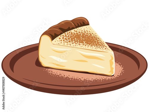 creme brulee caramel latin dessert isolated vector illustration on white background