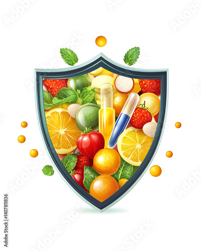 collection of modern vitamin, supplement, and pharmaceutical illustrations, showcasing production, packaging, usage, and health benefits for commercial and educational use.