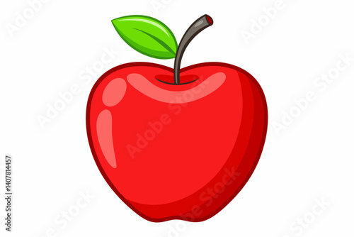 Wallpaper Mural High-quality vector illustration of a fresh apple, perfect for food-related designs, healthy lifestyle promotions, educational materials, product packaging, Torontodigital.ca