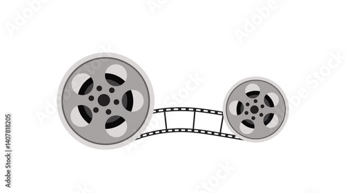 Wallpaper Mural The footage animation Old retro reel with film strip on background white vector illustration video Torontodigital.ca