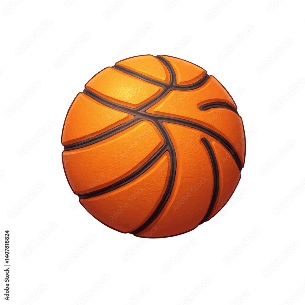 Obraz premium Basketball_Ball_Orange_Black_Lines